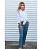 Karyn Seo Alanis Hand-Embroidered Spread Collar Long Sleeve Button-Front Self-Tie Blouse, Color:White - Image 4