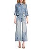 Karyn Seo Fatima Boho-Inspired Distressed Star Patch Jeans, Color:Blue - Image 3