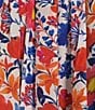 Color:Multi - Image 4 - Floral Printed Split Tie V-Neck Short Flutter Sleeve Top