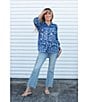 Karyn Seo Holly Bohemian Print Chiffon Spread Collar Long Sleeve Button Front Shirt, Color:Blue Multi - Image 4
