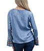 Karyn Seo Ida Woven Solid V-Neck Long Sleeve Left Side Hem Tie Blouse - Image 2
