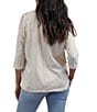 Karyn Seo Knit Embroidered 3/4 Sleeve Blouse - Image 2