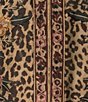 Color:Cheetah - Image 4 - Lula Woven Embroidered Cheetah Floral V-Neck Long Sleeve Top