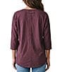 Karyn Seo Mally Knit V-Neck 3/4 Sleeve Round Hemline Top - Image 2