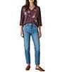 Karyn Seo Mally Knit V-Neck 3/4 Sleeve Round Hemline Top - Image 3