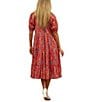 Karyn Seo Talin Floral Cotton Voile Midi Dress, Color:Red Floral - Image 2