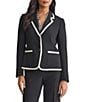 Kasper 2 Button Front Patch Pocket Blazer, Color:Black/Vanilla Ice - Image 1