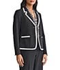 Kasper 2 Button Front Patch Pocket Blazer, Color:Black/Vanilla Ice - Image 3