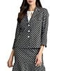 Kasper 3 Button Dotted Coordinating Jacquard Notched Collar Jacket - Image 1