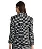Kasper 3 Button Dotted Coordinating Jacquard Notched Collar Jacket - Image 2