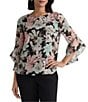Kasper 3/4 Ruffle Sleeve Blouse - Image 1