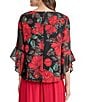 Kasper 3/4 Ruffle Sleeve Floral Print Top - Image 2