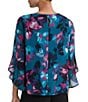 Kasper 3/4 Ruffle Sleeve Printed Blouse - Image 2