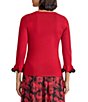 Kasper 3/4 Sleeve Crew Neck Contrast Sleeve Hem Top - Image 2