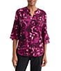Kasper 3/4 Sleeve Printed Blouse - Image 3