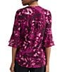Kasper 3/4 Sleeve Printed Blouse - Image 4