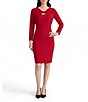 Kasper 3/4 Sleeve Twist Front Sheath Dress - Image 1