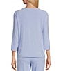 Color:California Sky - Image 2 - 3/4 Sleeve Twisted Neck Top