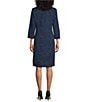 Color:Blue Quartz/Black - Image 2 - Animal Print Jacquard Topper Jacket Dress Set
