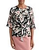 Kasper Bell Sleeve Front Knot Top - Image 1