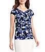 Kasper Cap Sleeve Cowl Neck Blouse - Image 1