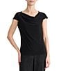 Kasper Cap Sleeve Cowl Neck Jersey Blouse - Image 1