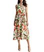 Kasper Cap Sleeve Floral Printed Flutter Cap Sleeve Midi Dress - Image 1