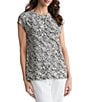 Kasper Cap Sleeve Printed Blouse - Image 1