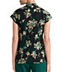 Kasper Cap Sleeve Printed Jersey Knit Top - Image 2