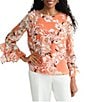 Kasper Cascade Ruffle Sleeve Blouse - Image 1