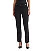 Kasper Compression High Rise Pull On Pant With Belt, Color:Black - Image 1