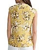 Kasper Cowl Neck Cap Sleeve Printed Blouse - Image 2