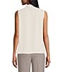 Kasper Crepe Band Neck Sleeveless Ruffle Blouse, Color:Vanilla Ice - Image 2