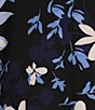 Color:Black/Tutu Pink Multi - Image 4 - Crepe Floral Print Split V-Neck 3/4 Sleeve Blouse