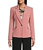 Kasper Crepe Notch Collar 1-Button Jacket, Color:Tea Rose - Image 4
