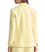 Kasper Crepe Coordinating One Button Notch Lapel Blazer, Color:Pale Yellow - Image 2