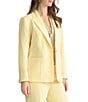 Kasper Crepe Coordinating One Button Notch Lapel Blazer, Color:Pale Yellow - Image 3
