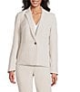 Kasper Crepe Panel Seamed One-Button Jacket, Color:Parchment - Image 4