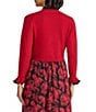 Kasper Cropped Shawl Collar 3/4 Sleeve Sweater - Image 2