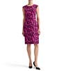Kasper Extended Cap Sleeve Printed Dress - Image 1