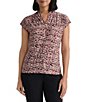 Kasper Extended Sleeve Funnel Neck Printed Blouse - Image 1