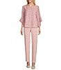 Kasper Flat Front Slim Straight Pants, Color:Tutu Pink - Image 3