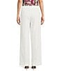 Kasper Flat Front Wide Leg Stretch Crepe Pants, Color:Lily White - Image 2