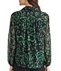 Kasper Floral Print Chiffon Long Sleeve Ruffle Front Blouse, Color:Black Multi - Image 2