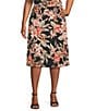 Kasper Floral Print Flared Midi Coordinating Skirt, Color:Black Multi - Image 1