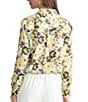 Kasper Floral Satin Long Sleeve Button Down Blouse - Image 2