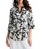 Kasper Flutter 3/4 Sleeve Printed Blouse - Image 1