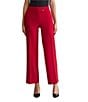 Kasper Fly Front Side Pockets Wide Leg Pants, Color:Fire Red - Image 1