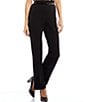 Color:Black - Image 1 - High Rise Pull-On Boot Cut Belted Pants