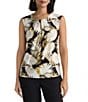 Kasper Keyhole Sleeveless Printed Blouse - Image 1
